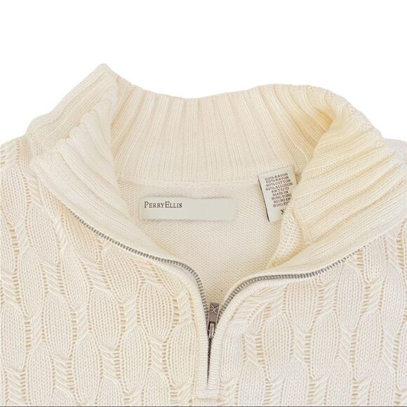 Vintage Y2K Perry Ellis Knitted High Neck Sweater - Picture 4 of 5